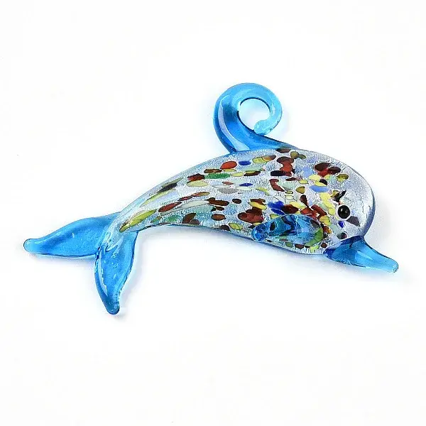 Handmade Silver Foil Lampwork Big Pendants