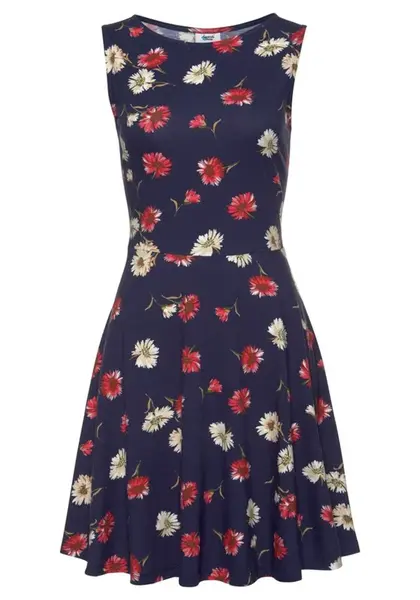 BEACH TIME Letné šaty  námornícka modrá / červená / šedobiela