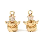 Brass Micro Pave Cubic Zirconia Charms