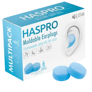 HASPRO Mold6 silikonové špunty do uší, modré 6 párů 12 ks
