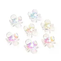 Transparent Acrylic Flower Bead Caps