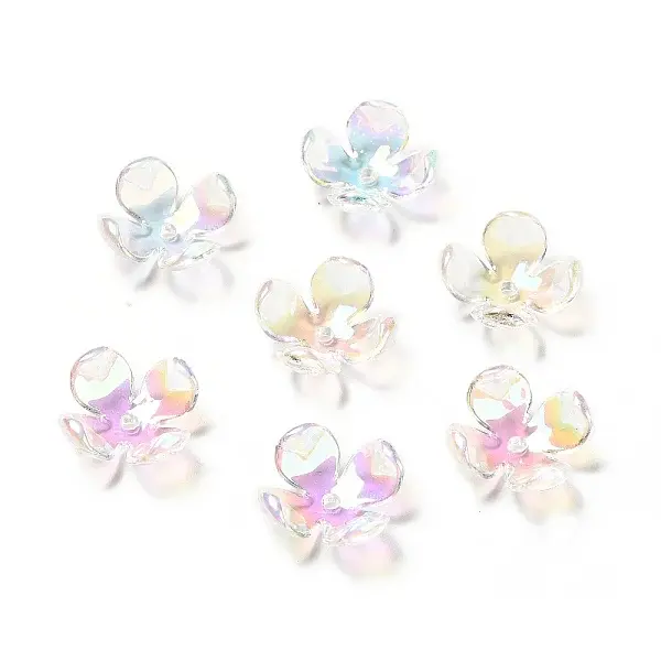 Transparent Acrylic Flower Bead Caps