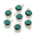 Golden Tone Brass Glass Charms