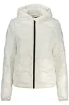 Bílá prošívaná bunda s kapucí