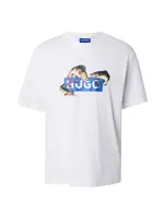 HUGO Tričko 'Nalotrix'  kráľovská modrá / zelená / červená / biela