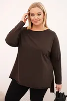 Dámska plus size asymetrická blúzka s dlhými rukávmi