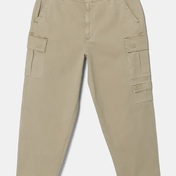 Bavlněné kalhoty Barbour béžová barva, jednoduché, MTR0754GY35
