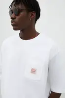 Bavlněné tričko Levi's bílá barva