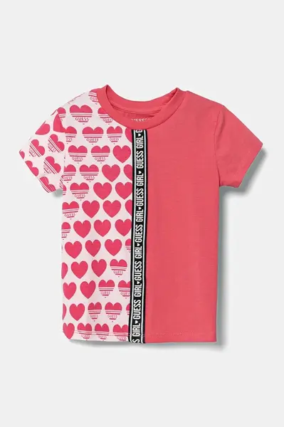 Dětské tričko Guess růžová barva, K5RI09 K6YW4