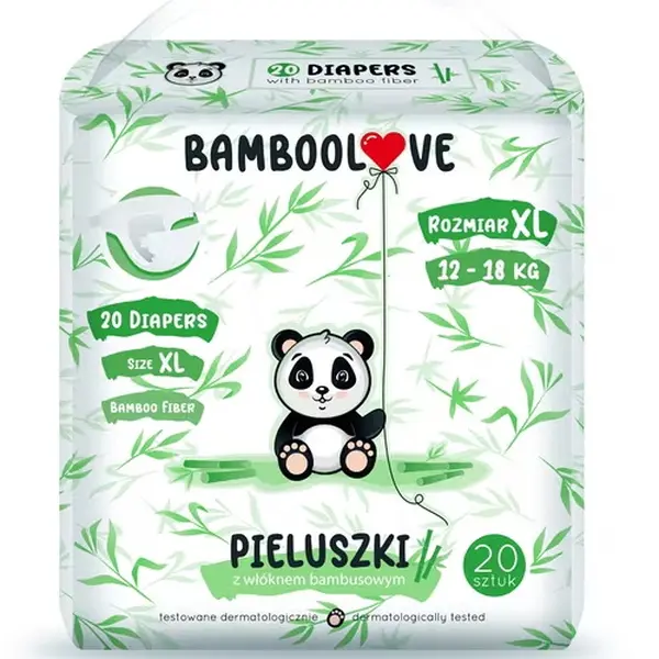 Bamboolove Pleny jednorázové Bambus vel. XL 12-18 kg 20 ks