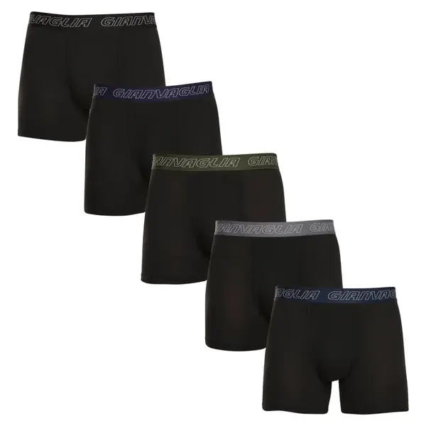 Gianvaglia 5PACK pánské boxerky černé (GVG-5014) L