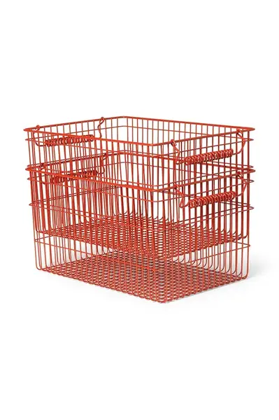 Úložný koš ferm LIVING Cala 2-pack červená barva