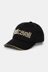 Bavlněná baseballová čepice Just Cavalli černá barva, s aplikací, 78QAZK30 ZG192