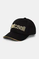 Bavlněná baseballová čepice Just Cavalli černá barva, s aplikací, 78QAZK30 ZG192