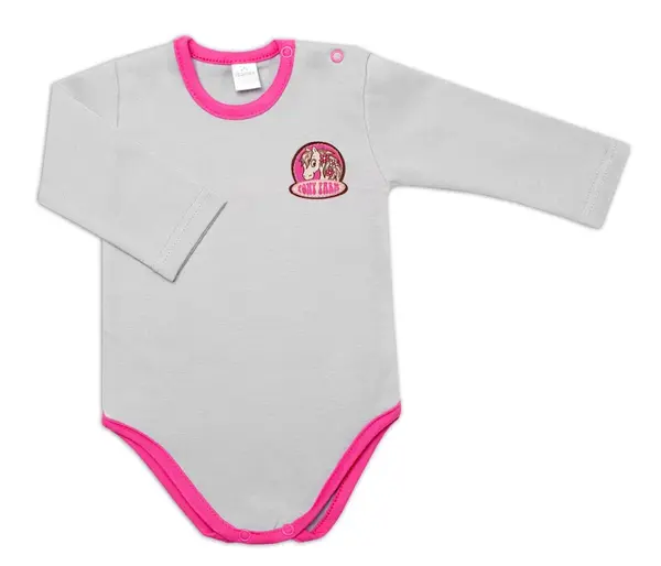 G-baby 2-dílná sada body dl. rukáv + polodupačky Pony Farm, šedá, vel. 68