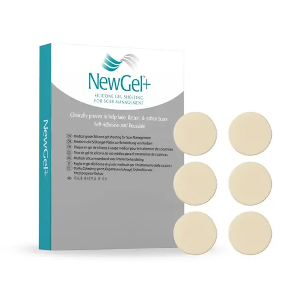 NewGel+ NG-180 Bodová kolečka silikonová náplast na jizvy 6 ks béžová