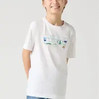 Dětské tričko Levi's CRASHING WAVES BATWING TEE bílá barva, s potiskem, 9EM650