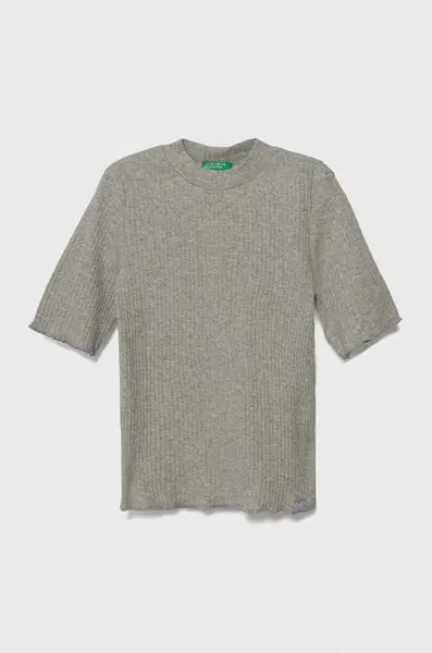 Dětské tričko United Colors of Benetton šedá barva