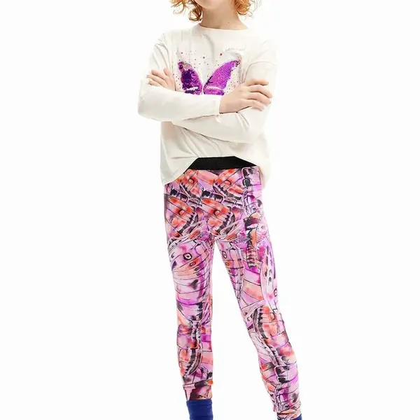 Dětské legíny Desigual fialová barva, vzorované, 24WGKK05