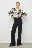 Kalhoty Day Birger et Mikkelsen dámské, černá barva, široké, high waist