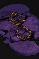 Stříbrné pozlacené náušnice Medicine