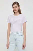 Bavlněné tričko Guess fialová barva, W4RI25 K9RM1