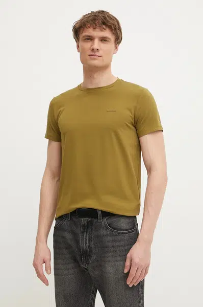 Tričko Calvin Klein zelená barva, K10K112724