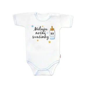 Baby Nellys Body kr. rukáv s vtipným textem, Miluju noční svačinky,56