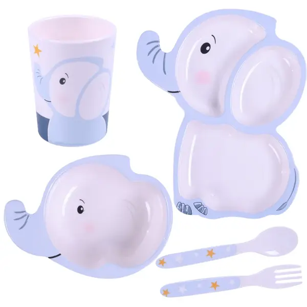 BocioLand Sada dětského nádobí 5D pro děti - Slon