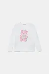 Dětské tričko s dlouhým rukávem Guess bílá barva
