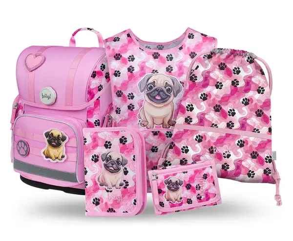 Baagl SET 5 Ergo Tlapky: aktovka, penál, sáček, zástěra, peněženka