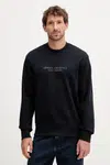Bavlněná mikina Armani Exchange pánská, tmavomodrá barva, s potiskem, XM001284 AF20934