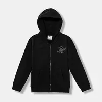 Dětská mikina Puma ESS SCRIPT Full-Zip Hoodie FL G černá barva, s kapucí, s aplikací, 689253