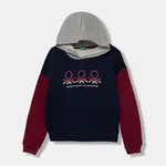 Dětská bavlněná mikina United Colors of Benetton tmavomodrá barva, s kapucí, s potiskem, 3J68C204W