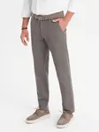 Ombre Men's REGULAR FIT chino pants with fine texture - gray