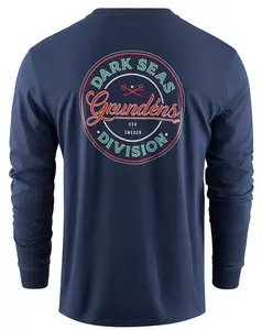 Grundéns tričko dark seas x grundens instinctive ls t-shirt dark navy - xl