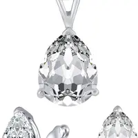 Silvego Stříbrný set šperků s čirým křišťálovým sklem JJJS8888 (náušnice, přívěsek)