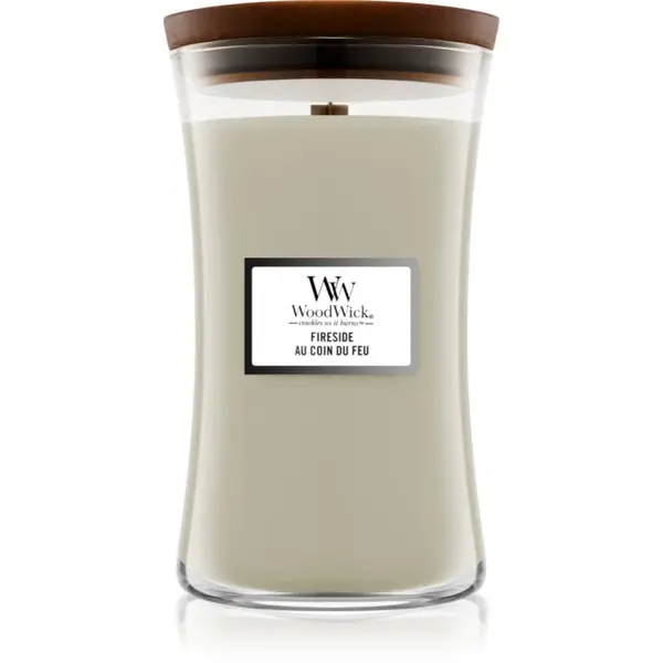 Woodwick Fireside Au Coin Du Feu vonná svíčka s dřevěným knotem 609.5 g