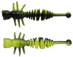 Berkley gumová nástraha powerbait power larvae black sunshine yellow - 5,5 cm 10 ks