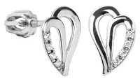 Soliter Stříbrné náušnice srdce s krystaly 436 001 00387 04