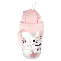 CANPOL BABIES Exotic animals nevylievací hrnček so slamkou a závažím ružový 6m+ 270 ml