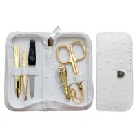 KELLERMANN Dámska sada na manikúru 7407 P GOLD vzor pštrosia koža biela