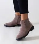Gemre Brown classic casual eco-suede ankle boots Salara