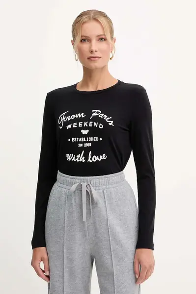 Tričko s dlouhým rukávem Weekend Max Mara ALIAS černá barva, 2525946042600