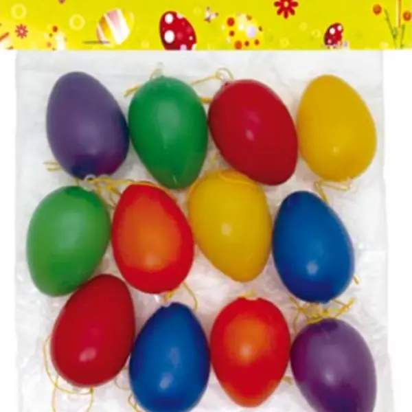 Vajíčka plast 6cm/12ks mix jednobarevná, S32085
