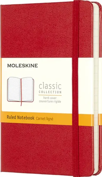 Zápisník MOLESKINE tvrdý linkovaný červený S