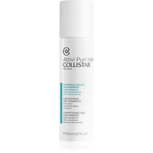 Collistar Hair Niacinamide Dry Shampoo suchý šampon pro absorpci přebytečného mazu a pro osvěžení vlasů s niacinamidem 150 ml