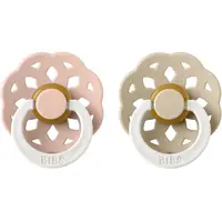 BIBS Boheme Natural Rubber Night Size 1: 0+ months dudlík Blush / Vanila 2 ks