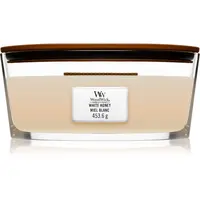 Woodwick White Honey vonná svíčka s dřevěným knotem (hearthwick) 453 g