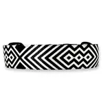 PafDog Široký obojek pro psy černo-bílý 3,8 cm PAF-630